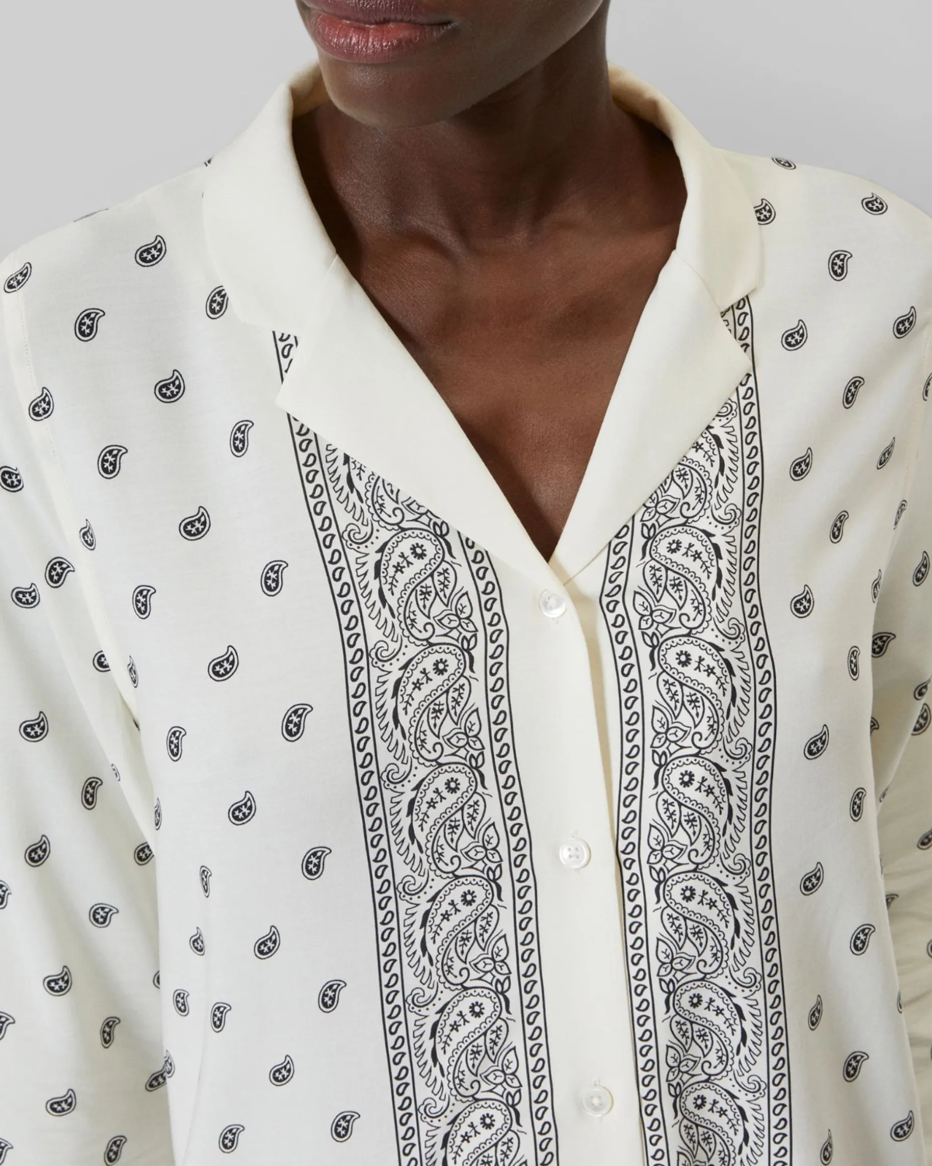 Chemise imprimé bandana écrue