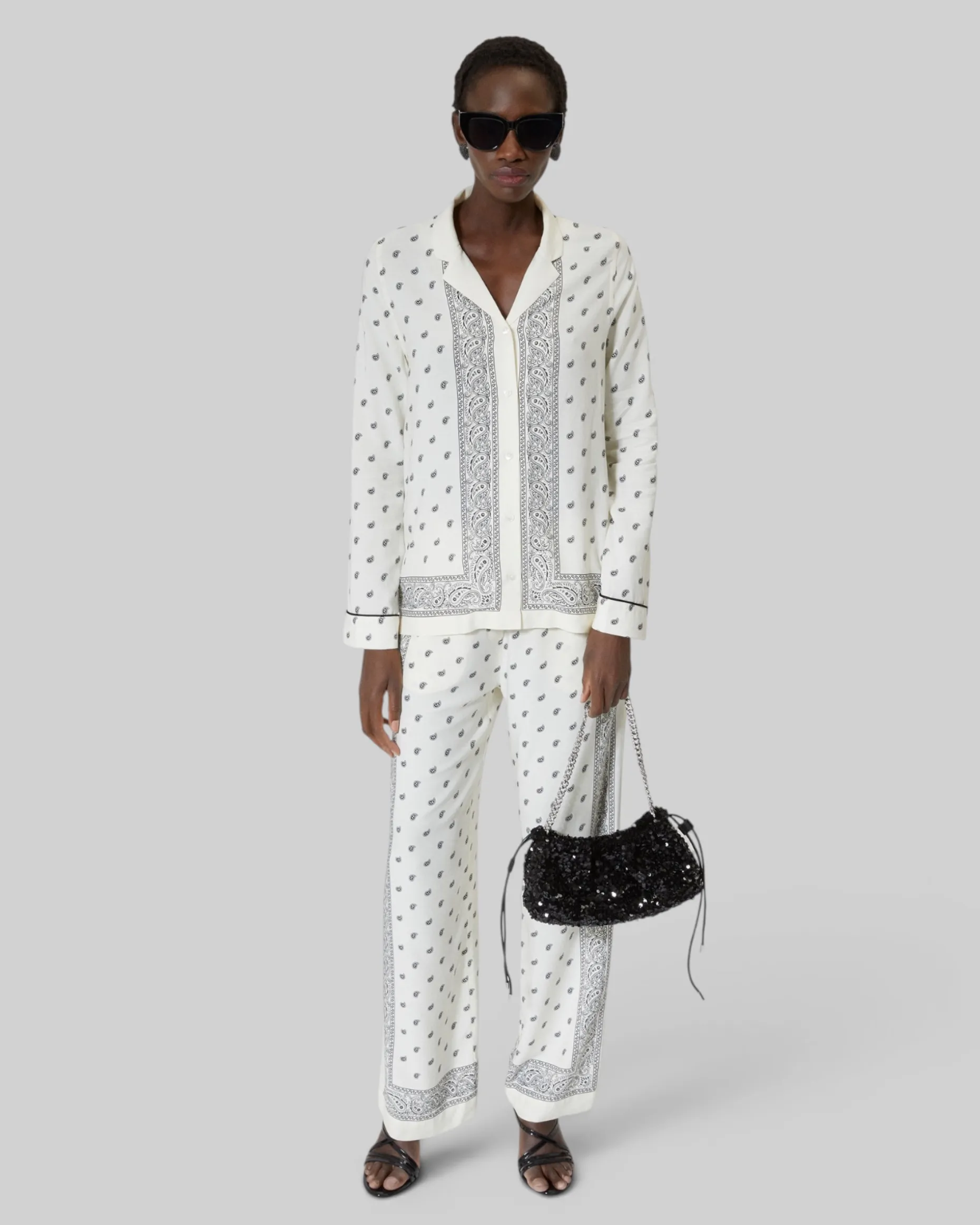Chemise imprimé bandana écrue
