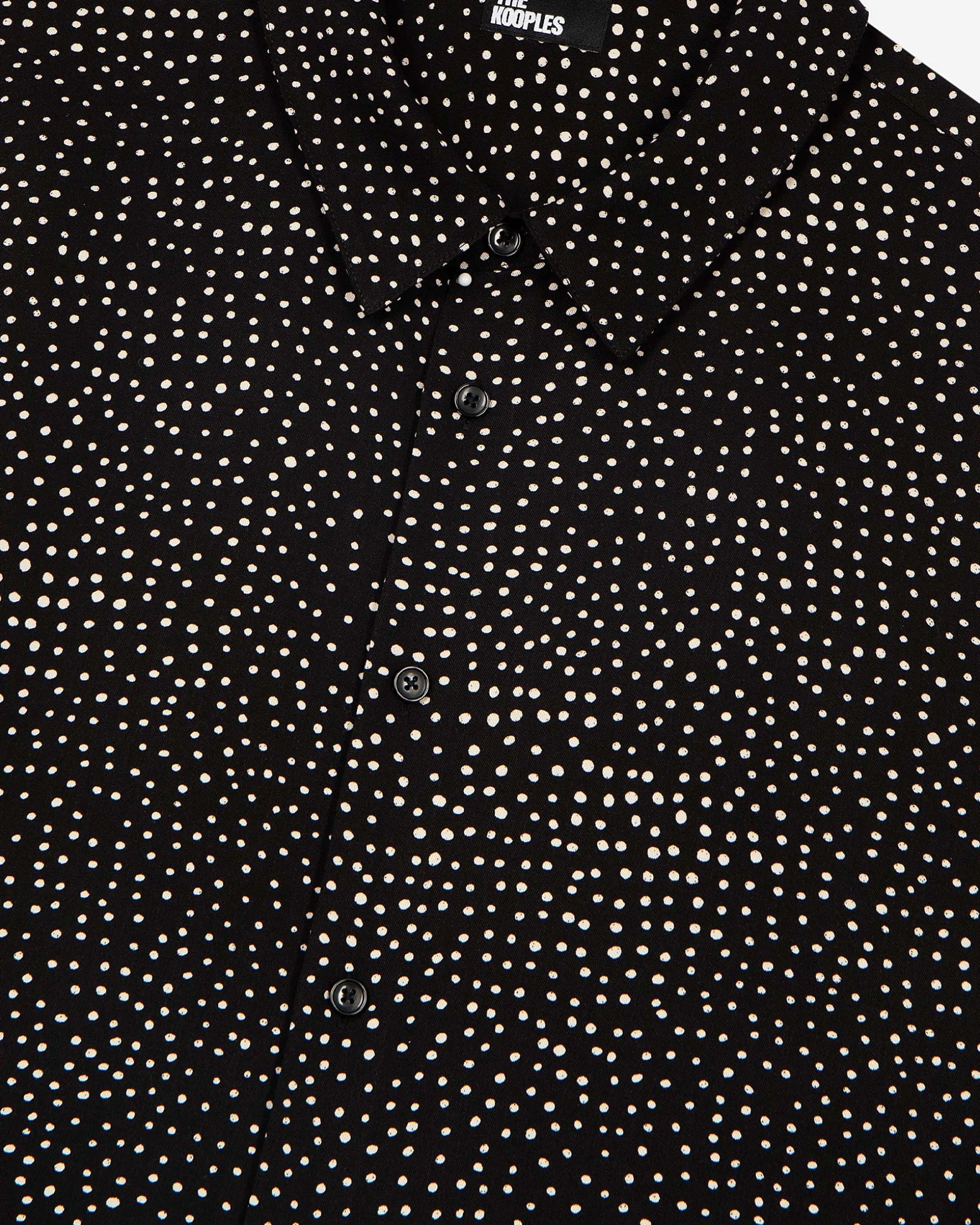 Chemise imprimé micro pois blanche et noire