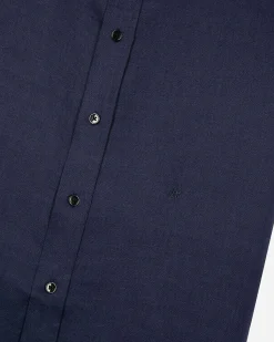 Chemise manches courtes en lin marine