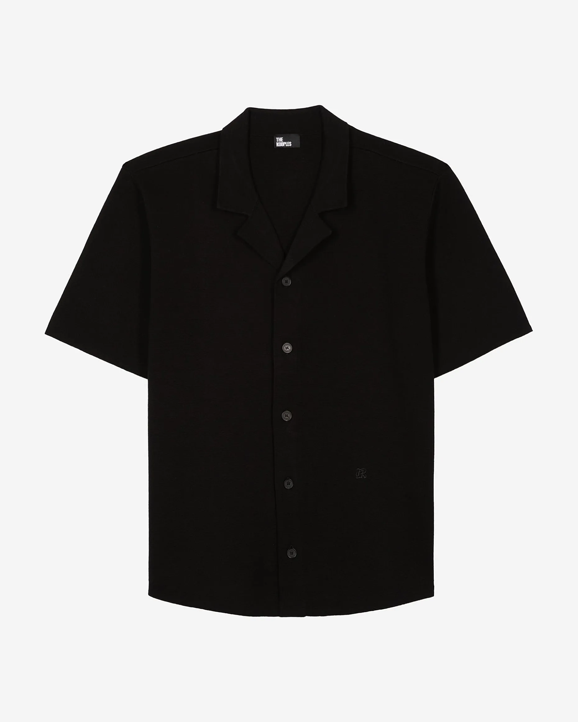 Chemise manches courtes en maille noire