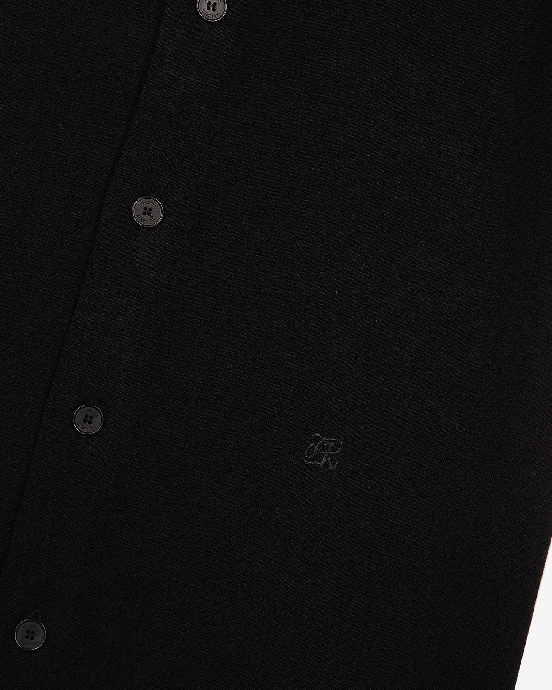 Chemise manches courtes en maille noire