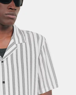 Chemise manches courtes imprimé pied de poule