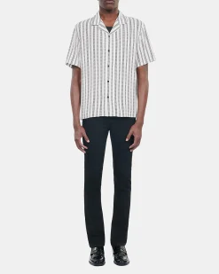 Chemise manches courtes imprimé pied de poule
