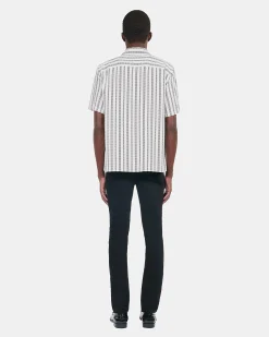 Chemise manches courtes imprimé pied de poule