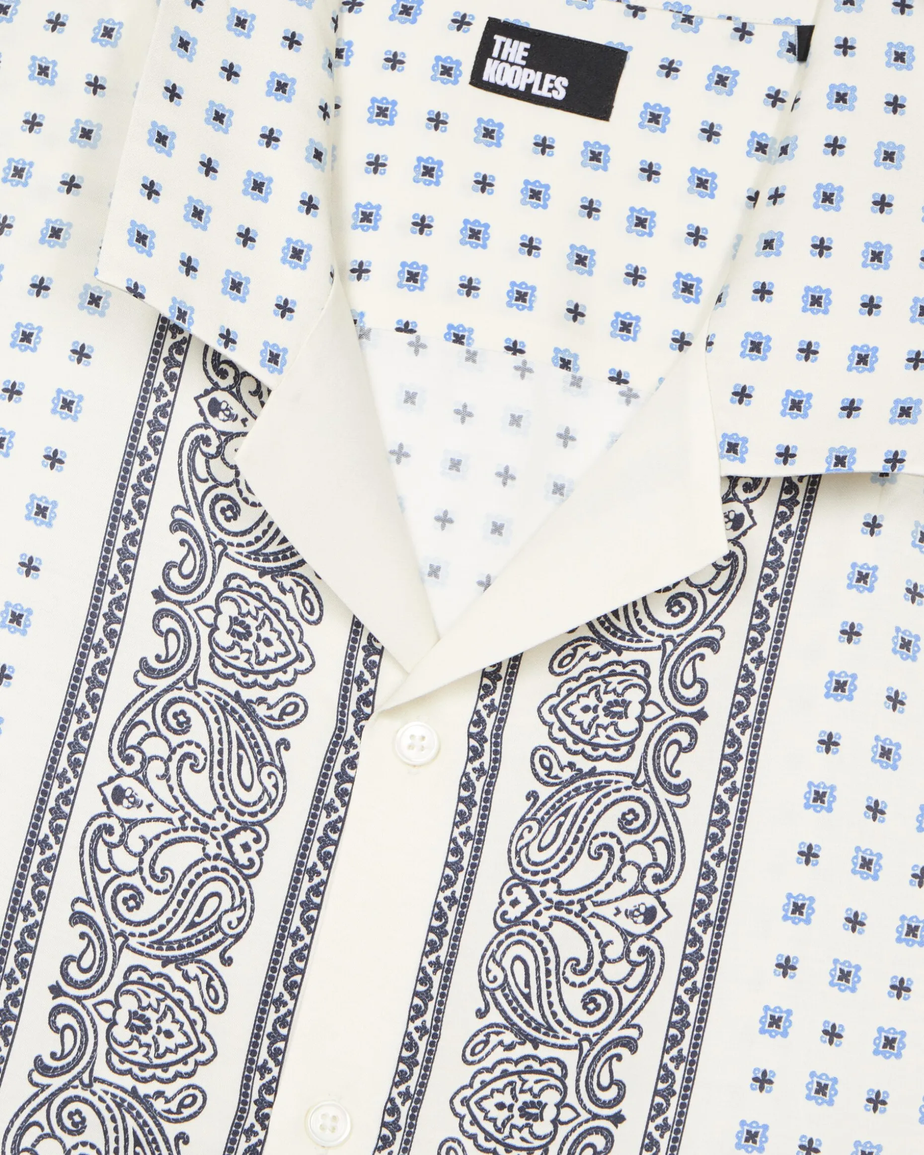 Chemise manches courtes imprimé bandana écru