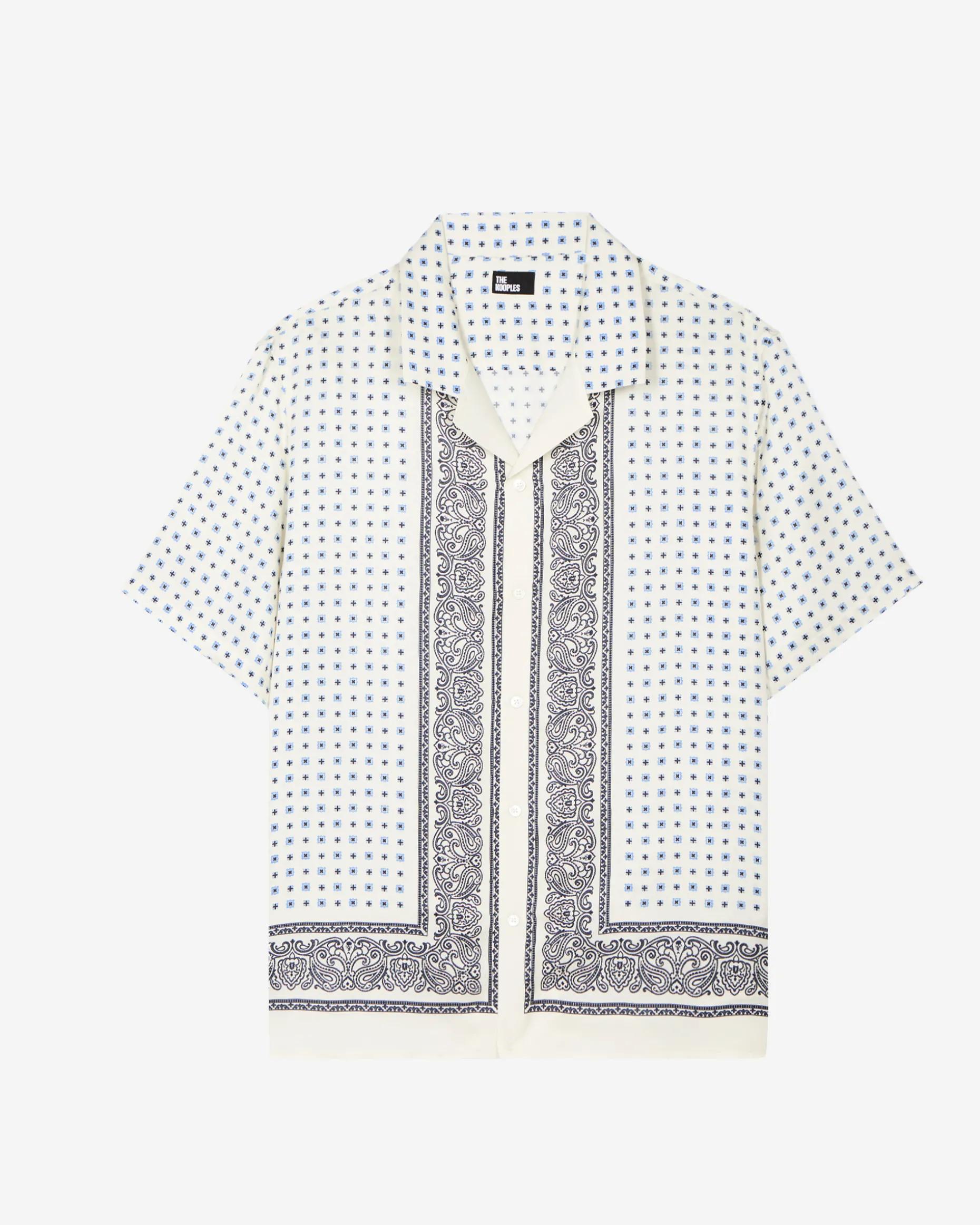 Chemise manches courtes imprimé bandana écru