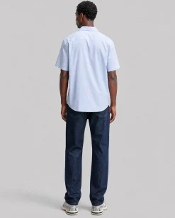 Chemise manches courtes unie bleu clair