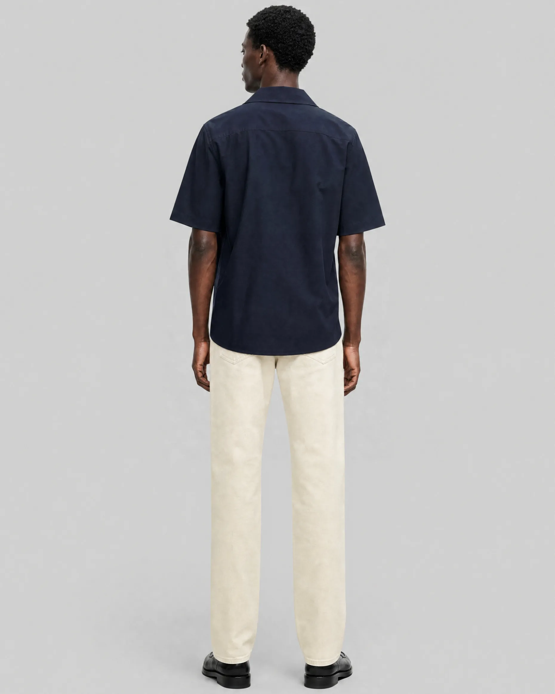 Chemise manches courtes unie marine
