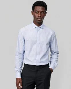 Chemise à rayures bleue