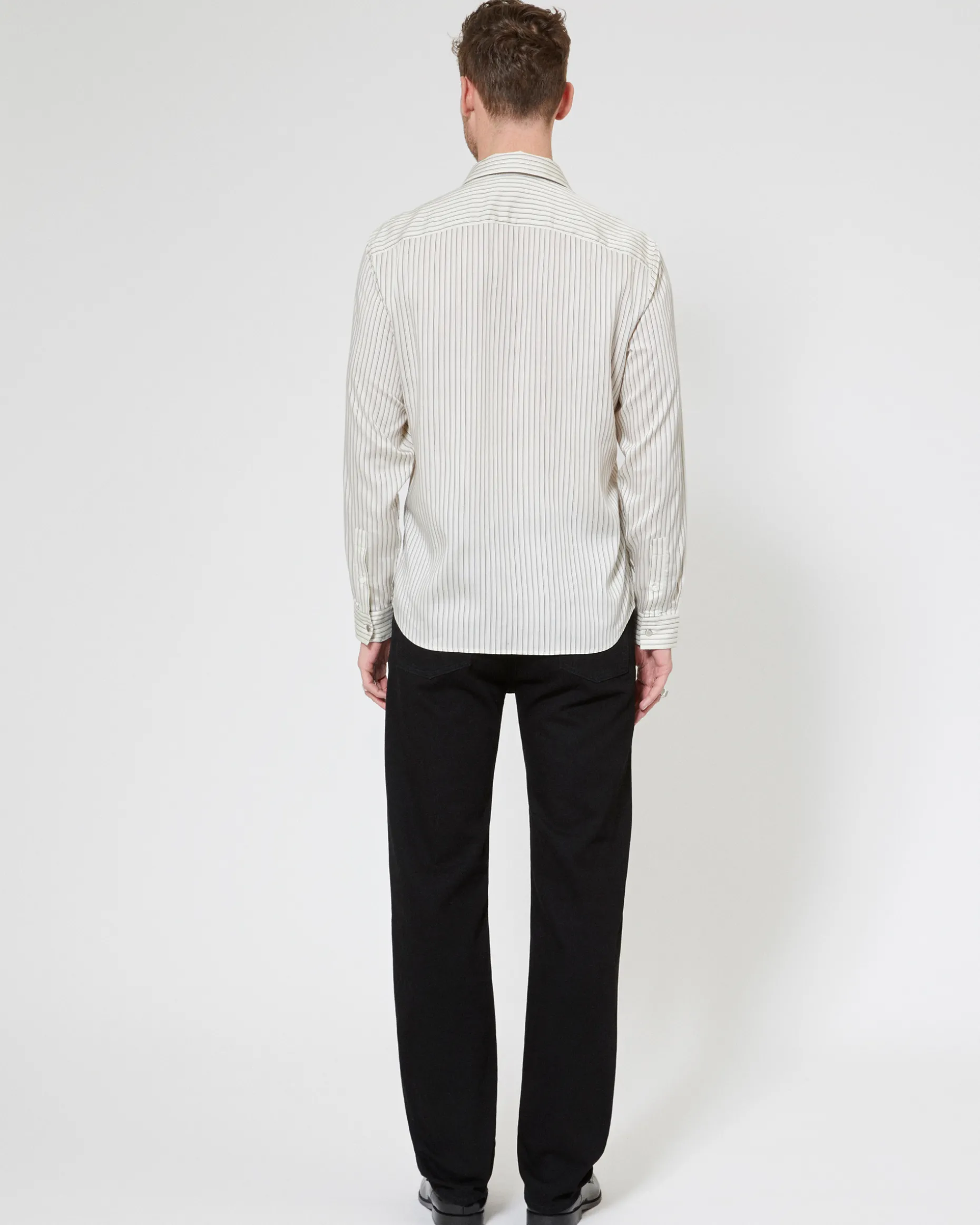 Chemise à rayures écrue