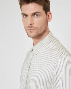 Chemise à rayures écrue