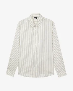 Chemise à rayures écrue