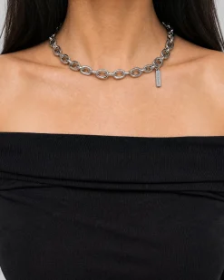 Collier chaîne argenté