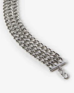 Collier chaînes argentée