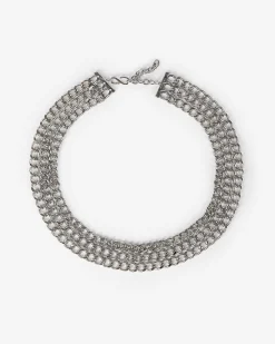Collier chaînes argentée