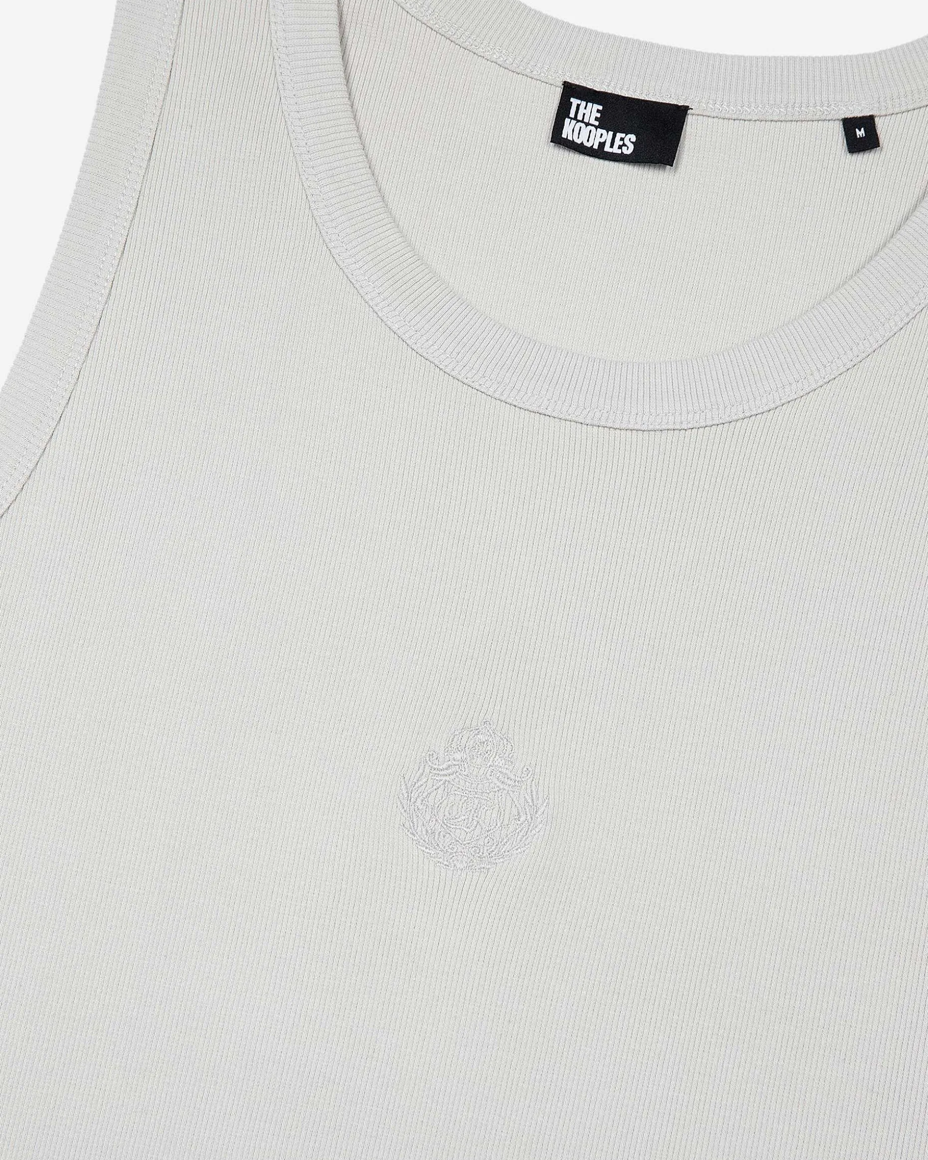 Débardeur avec broderie blason gris