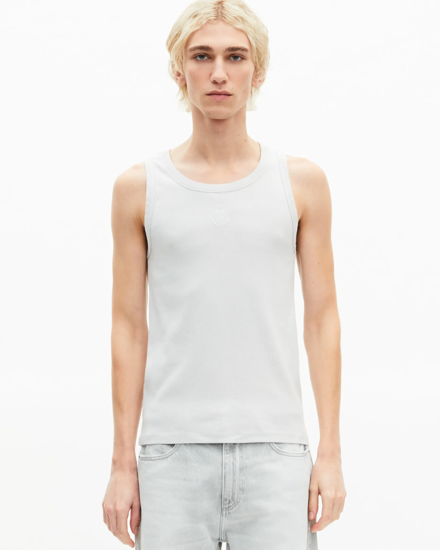 Débardeur avec broderie blason gris