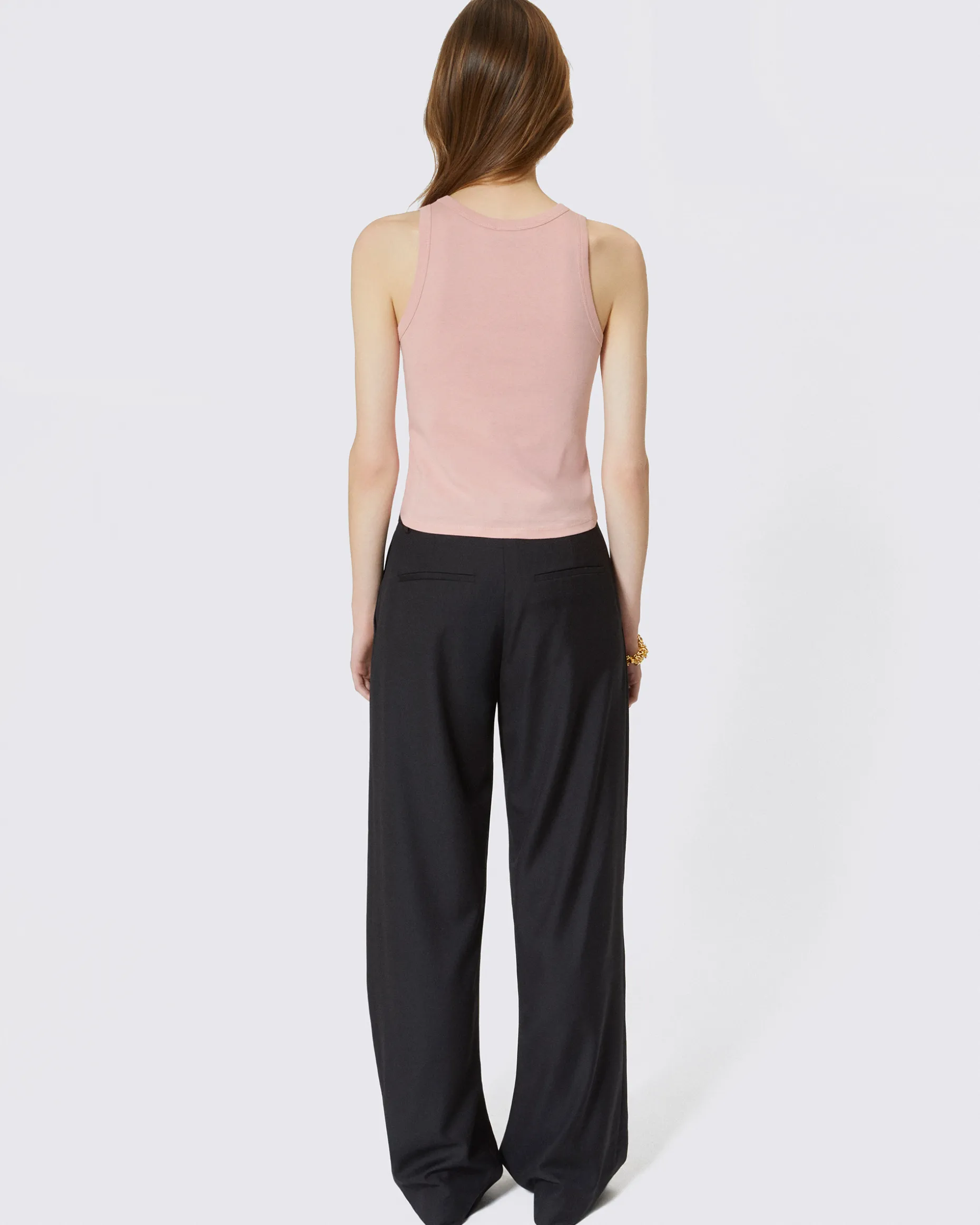 Débardeur en coton avec blason rose