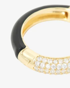 Ear cuff avec strass doré et noir
