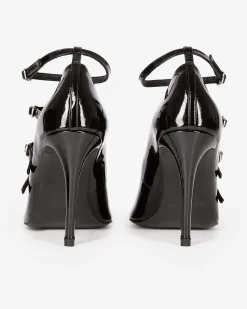 Escarpins à talons avec brides noirs