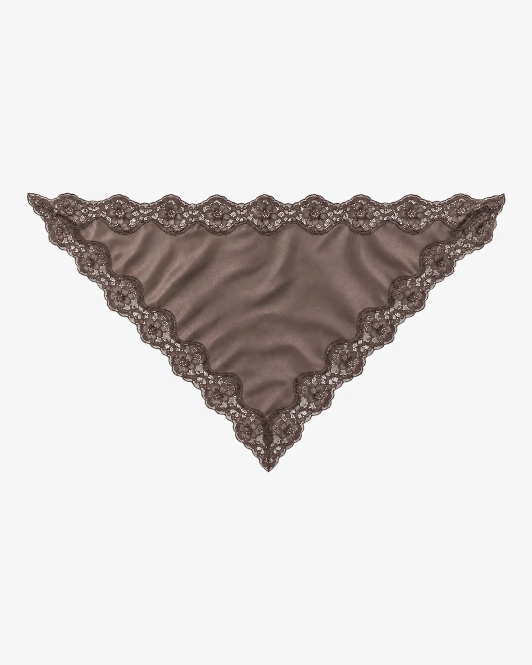 Foulard en soie avec dentelle marron