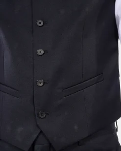 Gilet de costume en laine bleu marine