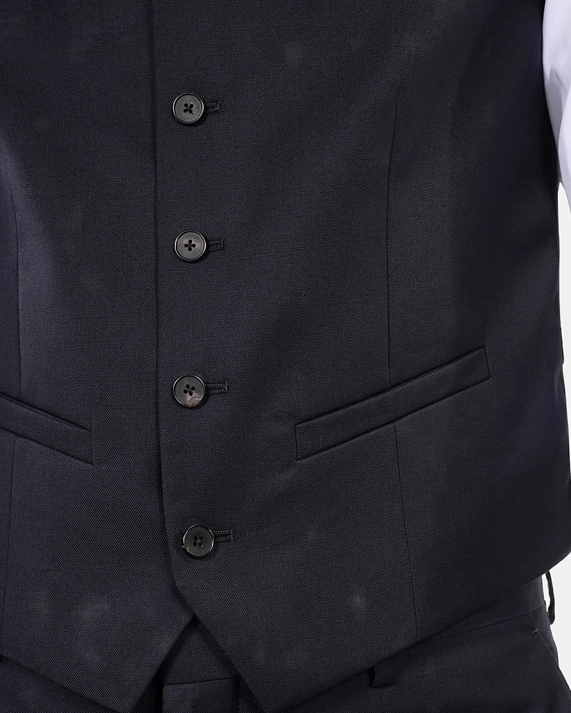 Gilet de costume en laine bleu marine