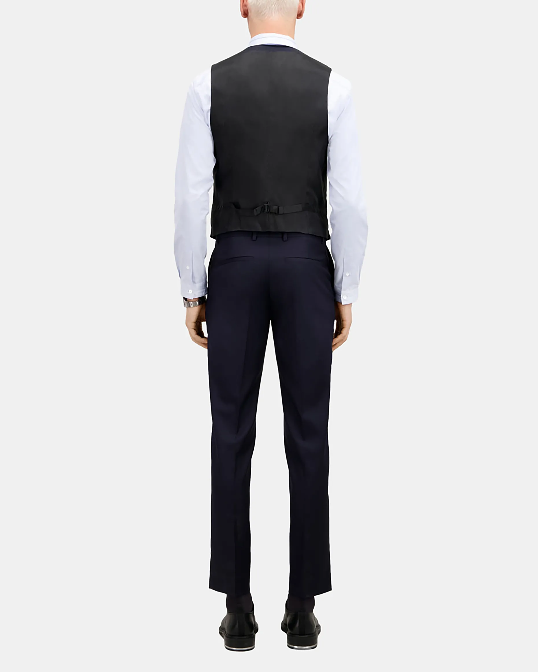 Gilet de costume en laine bleu marine