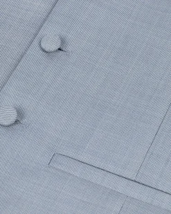 Gilet de costume en laine coupe ajustée bleu clair