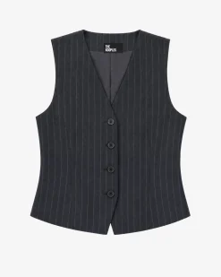 Gilet de costume en laine marine