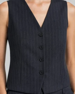 Gilet de costume en laine marine