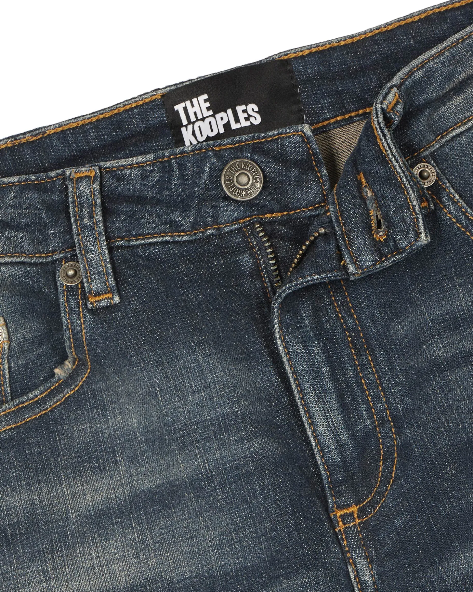 Jean bootcut avec abrasions bleu