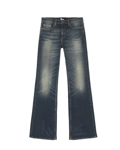 Jean bootcut avec abrasions bleu