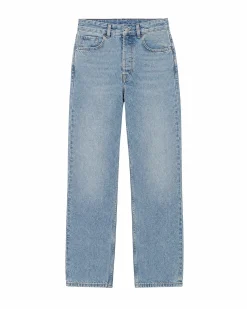 Jean droit bleu