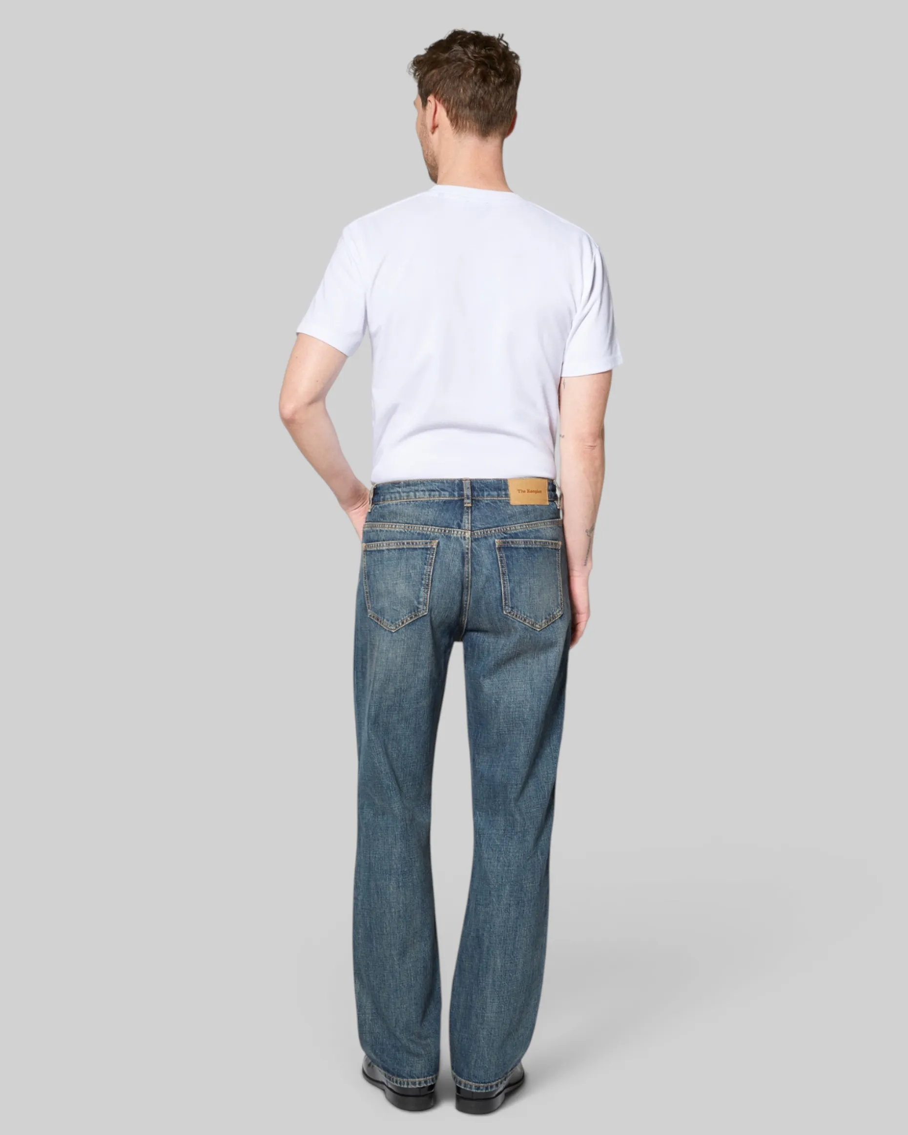 Jean droit bleu gris