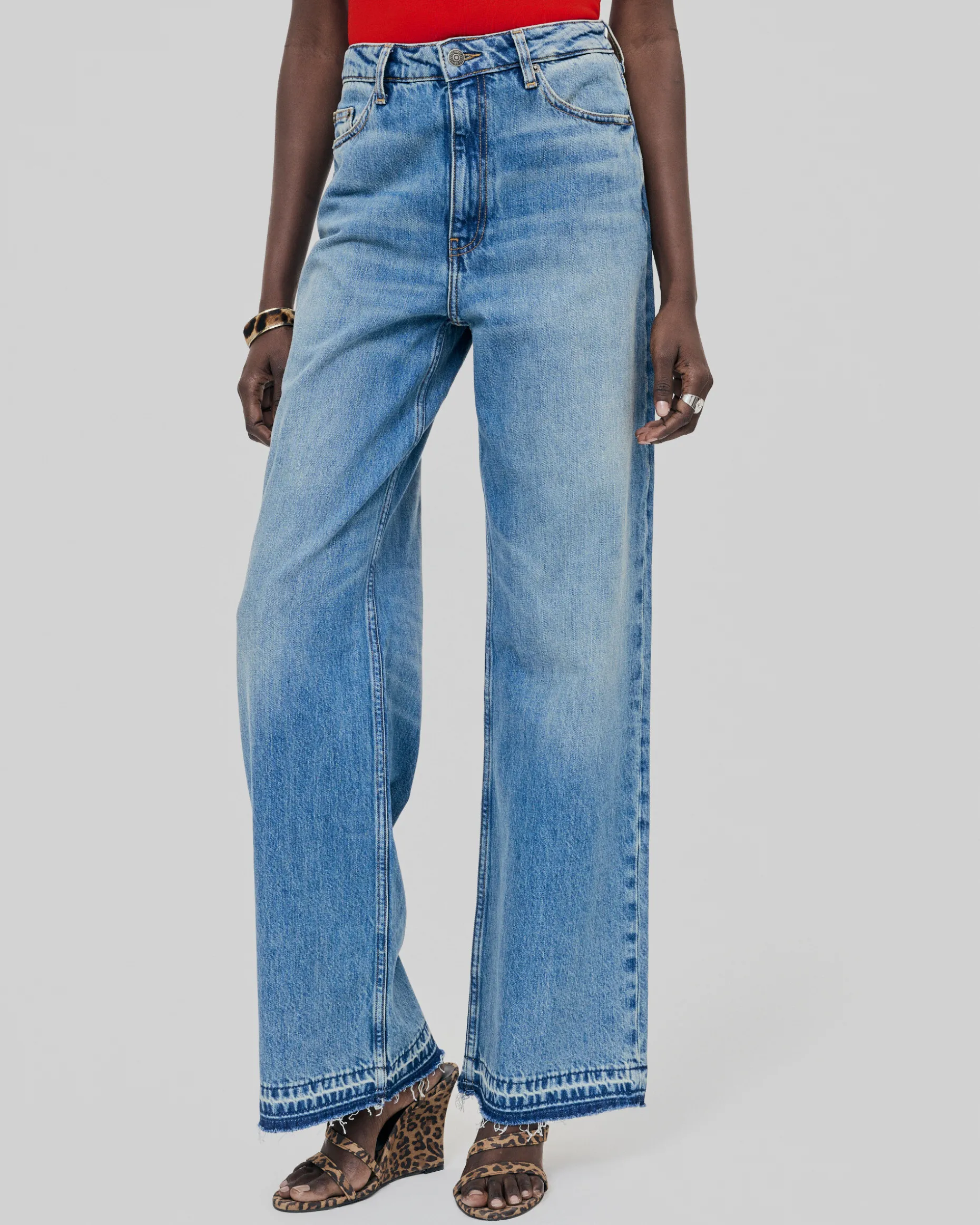 Jean large bleu