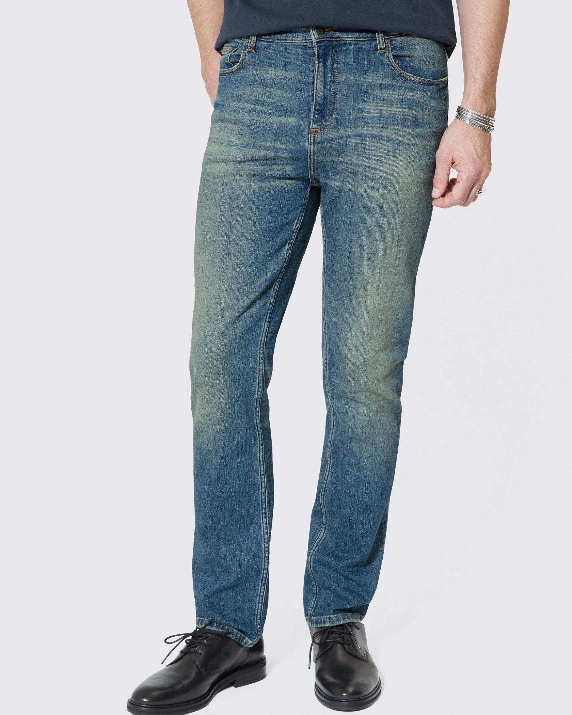 Jean slim délavé bleu moyen