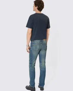 Jean slim délavé bleu moyen