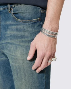 Jean slim délavé bleu moyen