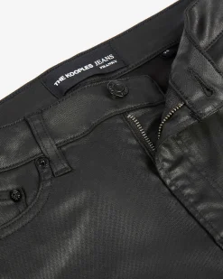 Jean slim effet cuir noir