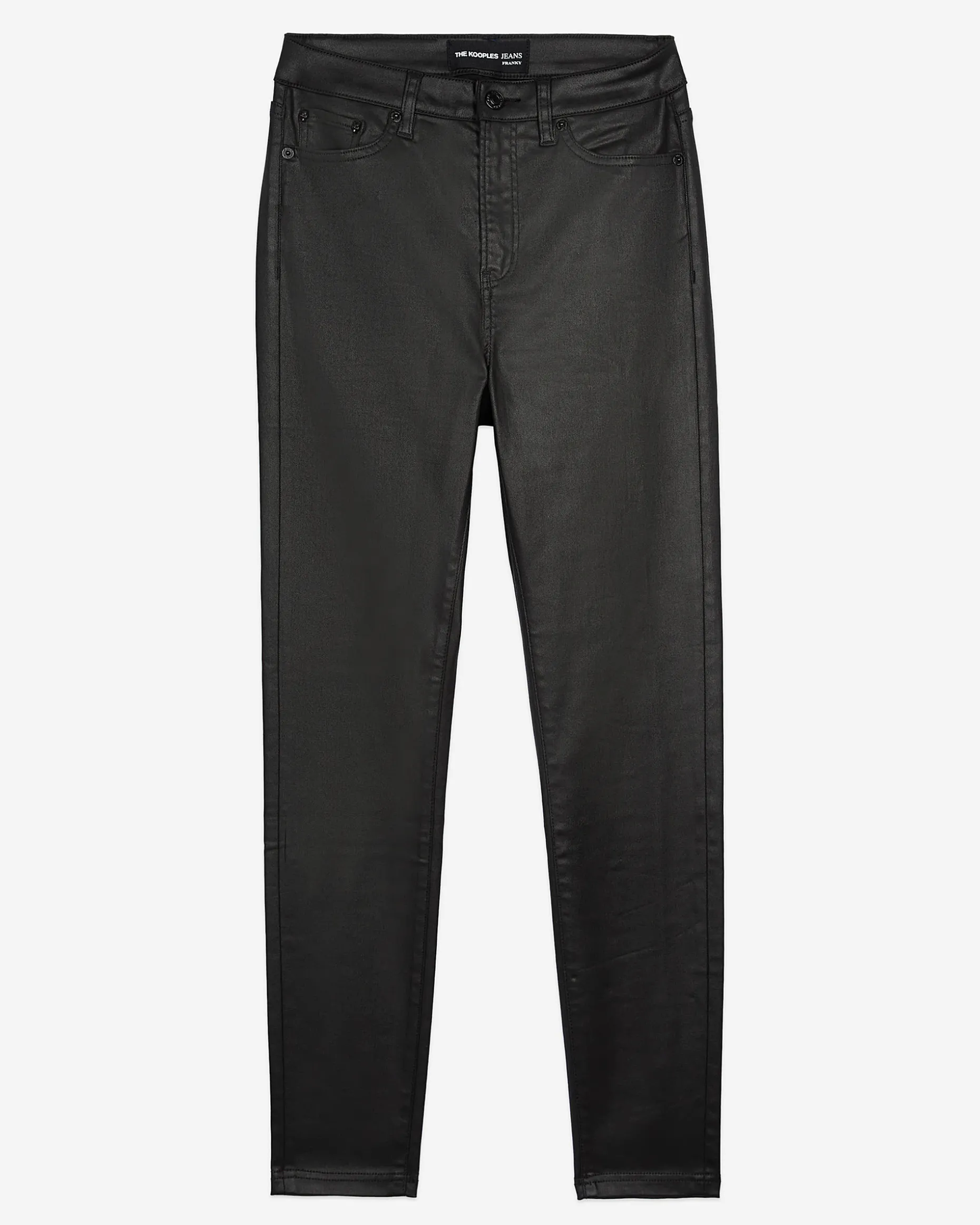 Jean slim effet cuir noir