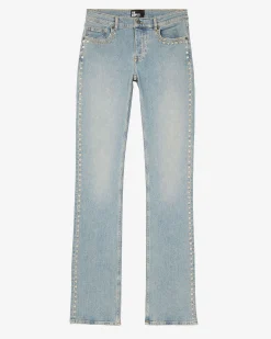 Jean slim long avec studs bleu