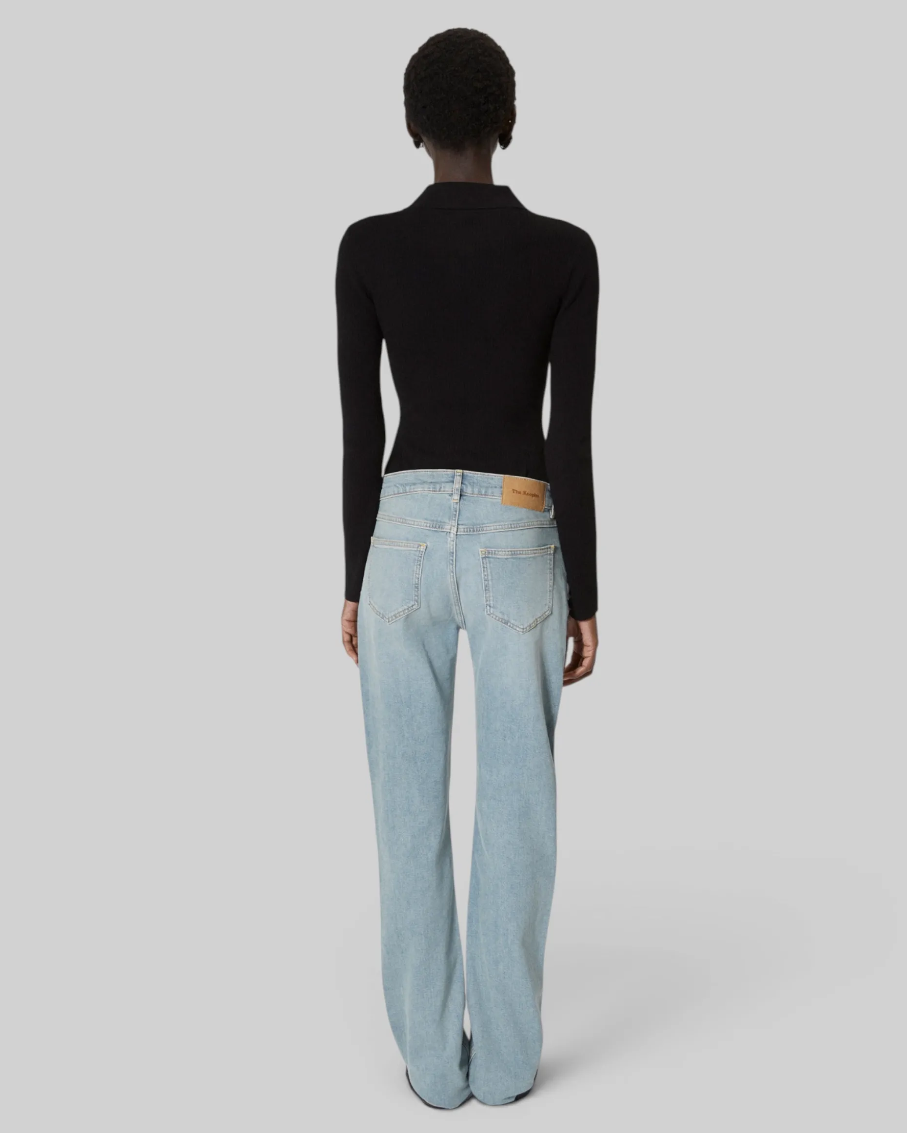 Jean slim long avec studs bleu