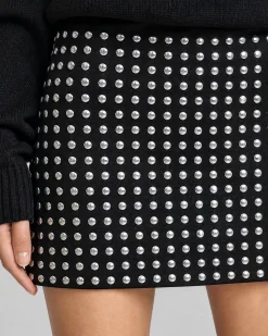 Jupe courte avec clous noire