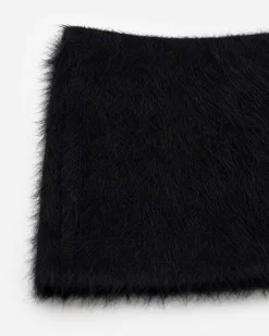Jupe courte effet franges noire