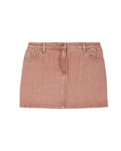 Jupe courte en denim rose