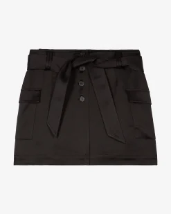 Jupe courte en satin noire