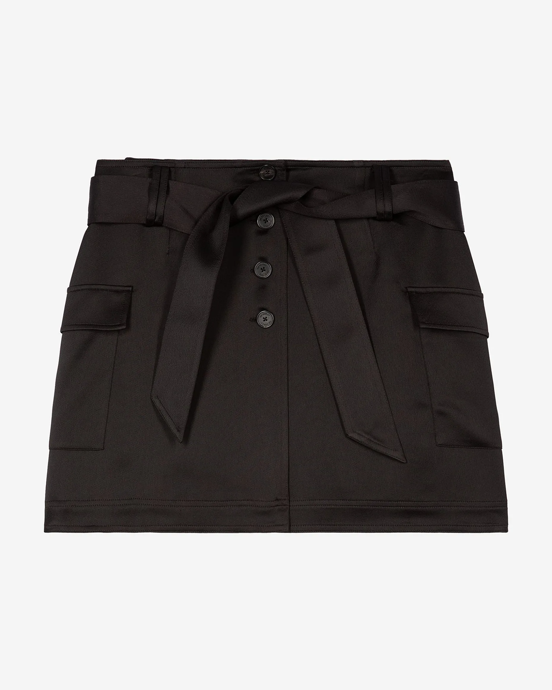 Jupe courte en satin noire