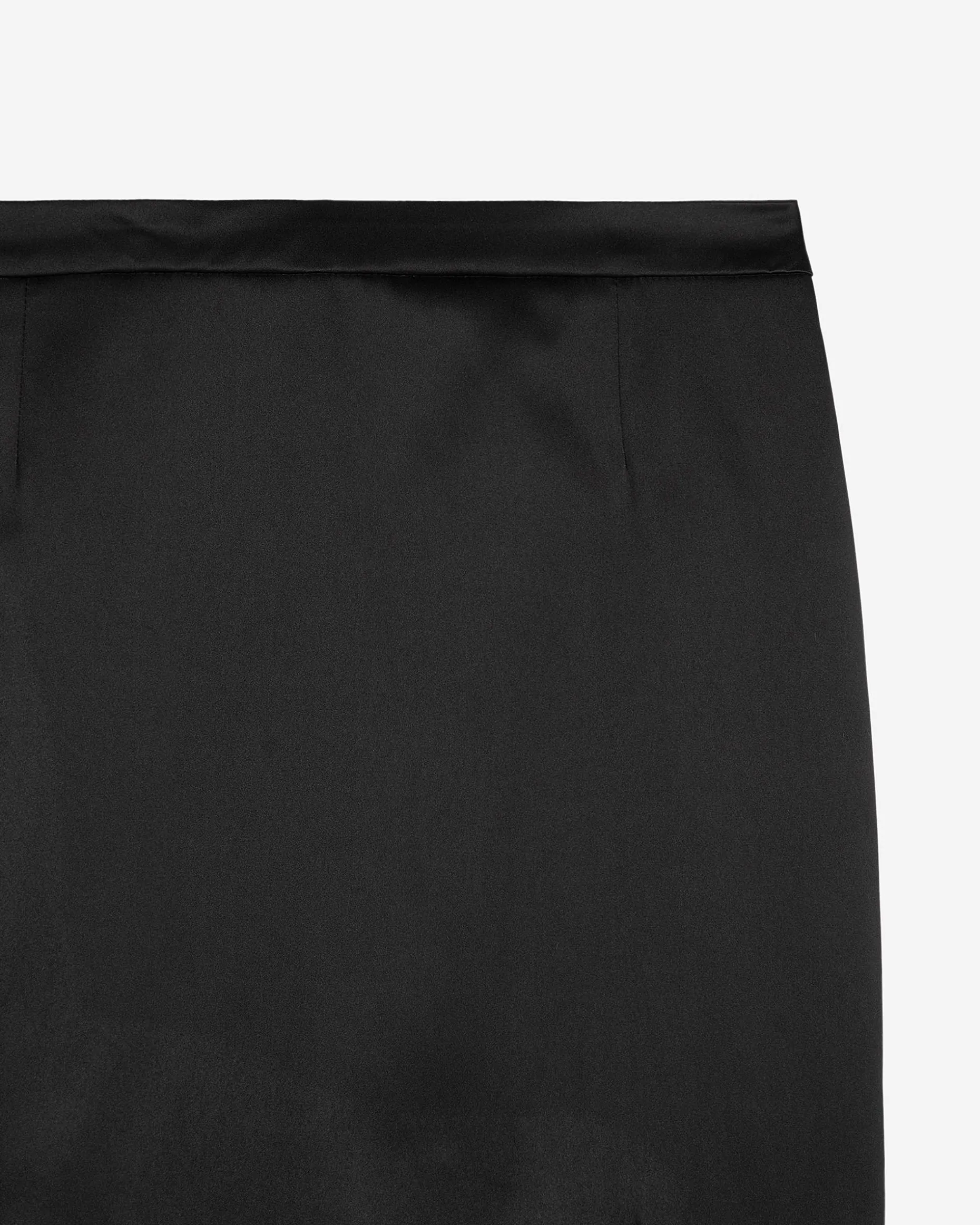 Jupe longue crayon en satin noire